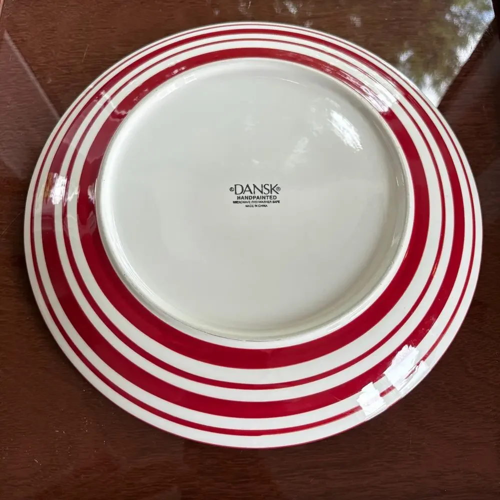 Dansk Maraschino Red Stripe 10.5 Dinner Plate